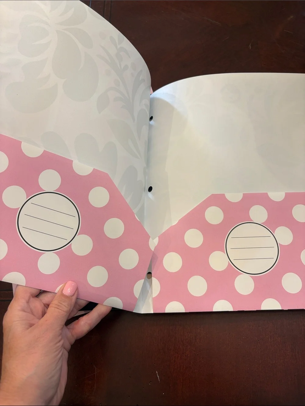 Studio C Pink & Black Floral and Stripe 2-Pocket Poly Folders - Set of 3
